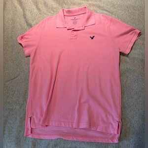American Eagle Outfitters Pink Polo Shirt Classic Style